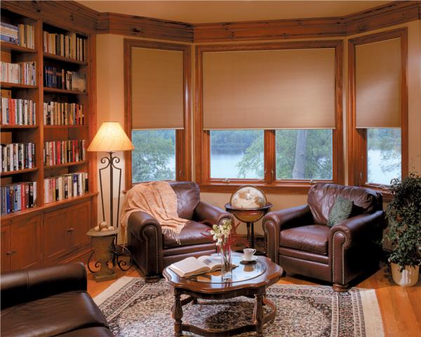 20mm blockout single cell honeycomb blinds partially open