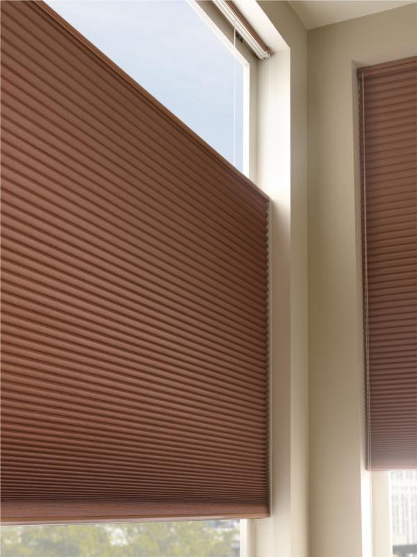 Cordlock blockout TDBU honeycomb blinds open