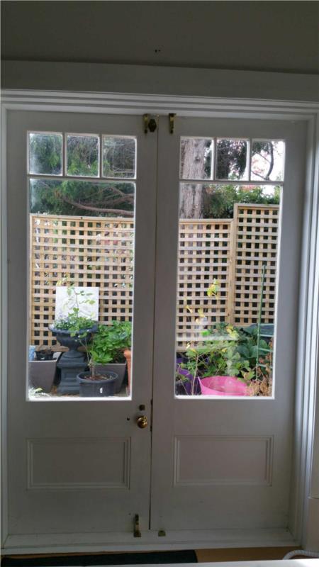 French doors before honeycombs