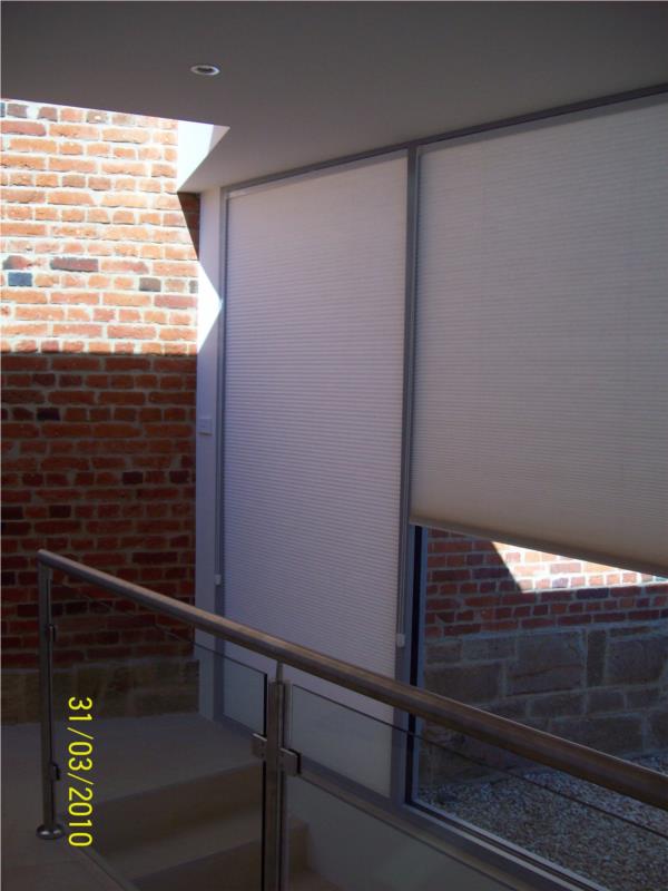 View light filter honeycomb blinds partially open