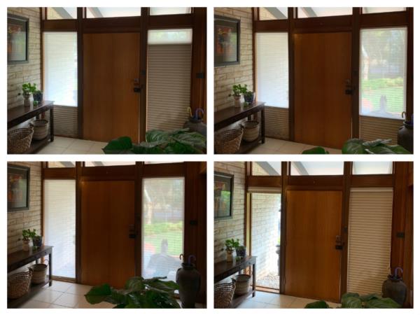 Portrait 30mm Single cell in Tamarind Block out an Cloud White Sheer