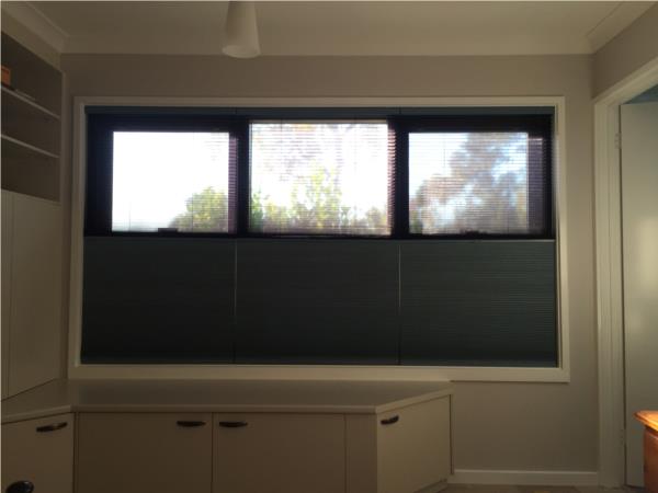 Portrait day night blinds half open