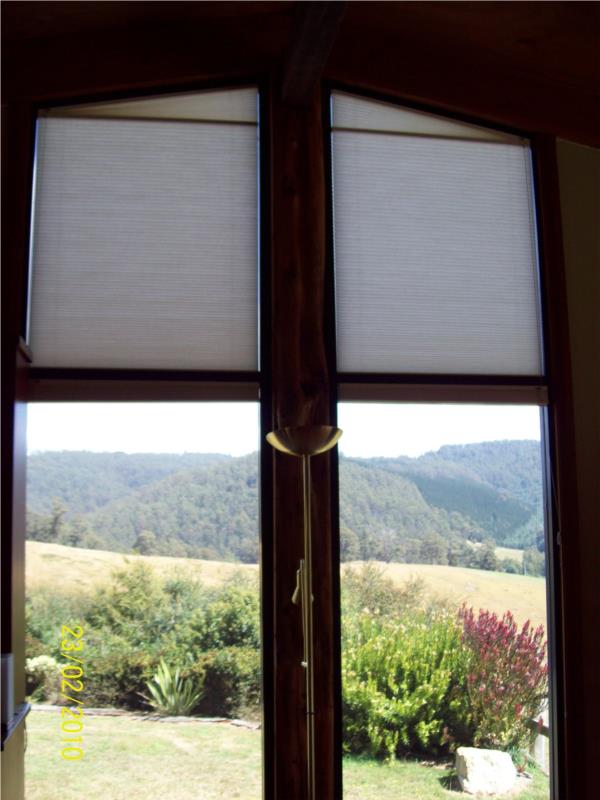 Arena Honeycomb Angled Blind partly up